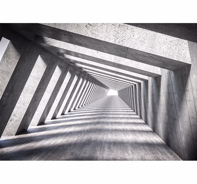 Abstract mural wallpaper geometric tunnel view - TenStickers