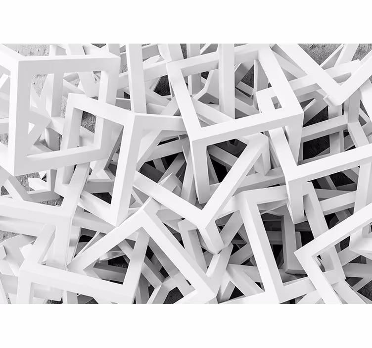 Wall mural pattern abstract white shapes - TenStickers