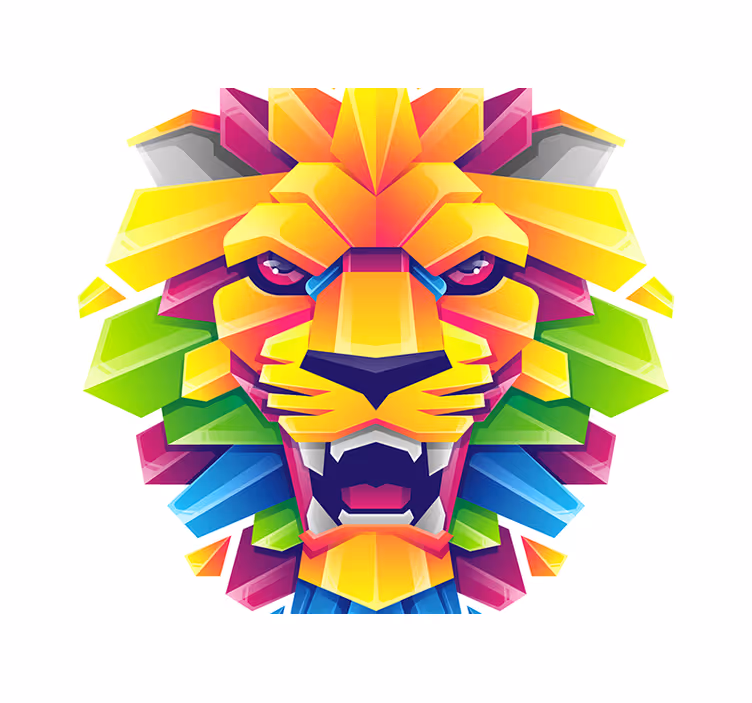 Wall mural lion vibrant lion face - TenStickers