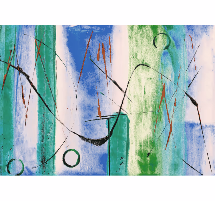 Abstract mural wallpaper with flowing line designs - TenStickers