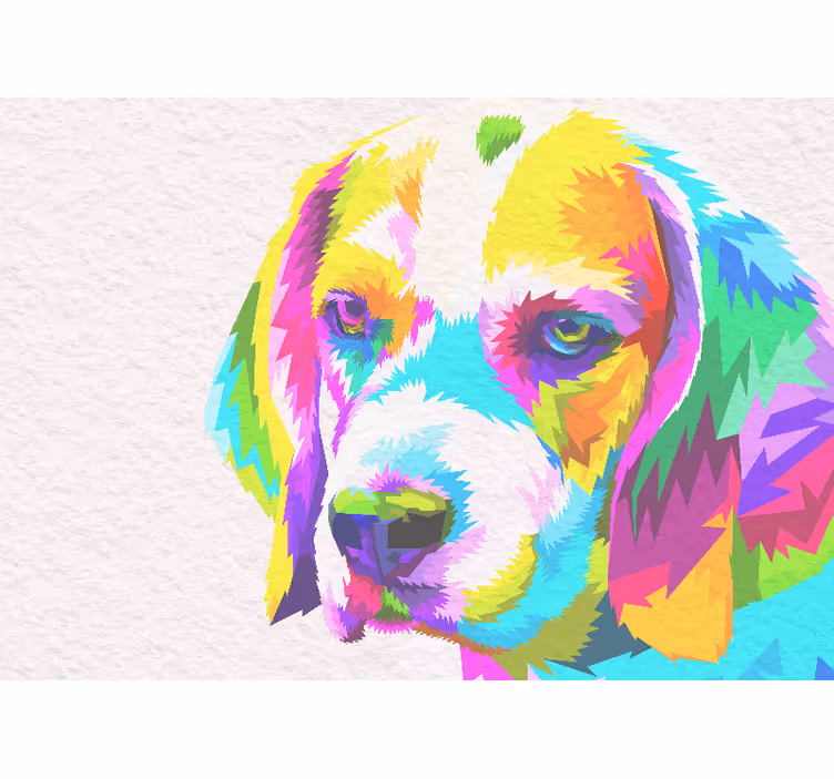 Wall mural animals colorful dog portrait - TenStickers