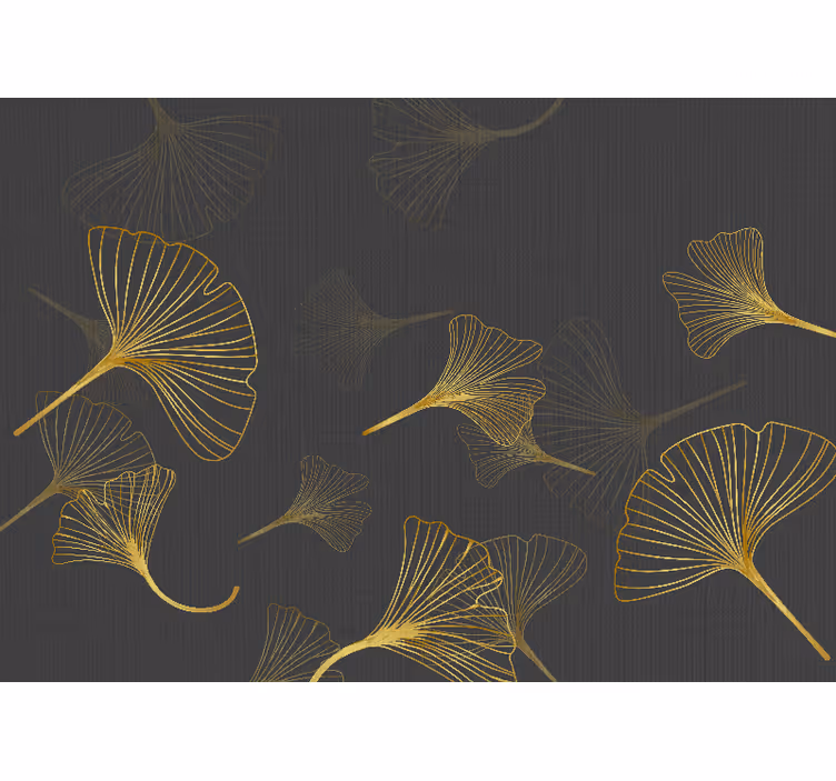 Flowers wall mural ginkgo leaf design - TenStickers