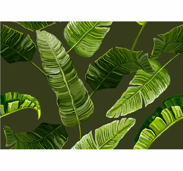 Nature wall mural lush green foliage - TenStickers