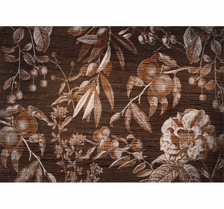 Flowers wall mural floral art design - TenStickers