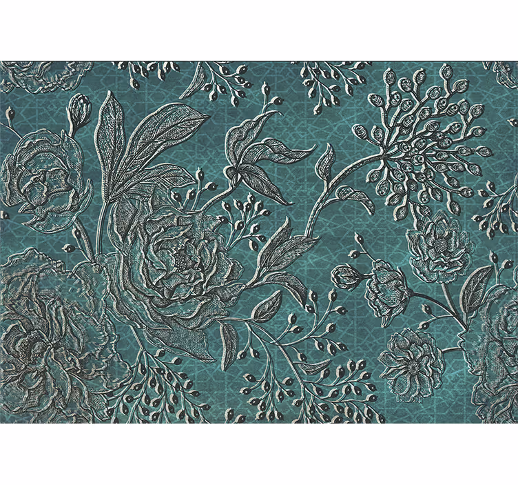 Flowers wall mural intricate floral pattern - TenStickers