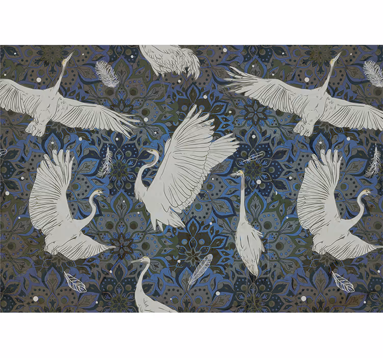 Wall mural animals elegant crane design - TenStickers