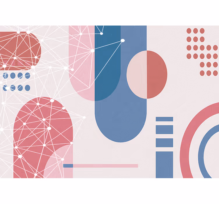 Abstract mural wallpaper geometric shapes network - TenStickers