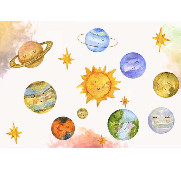 Wall mural fantasy playful celestial bodies - TenStickers