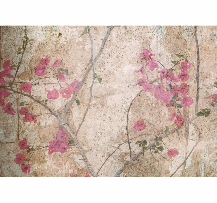 Flowers wall mural pink bougainvillea blooms - TenStickers