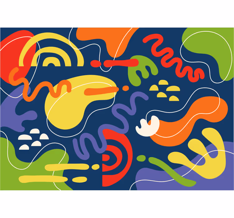 Abstract mural wallpaper in vibrant color waves - TenStickers