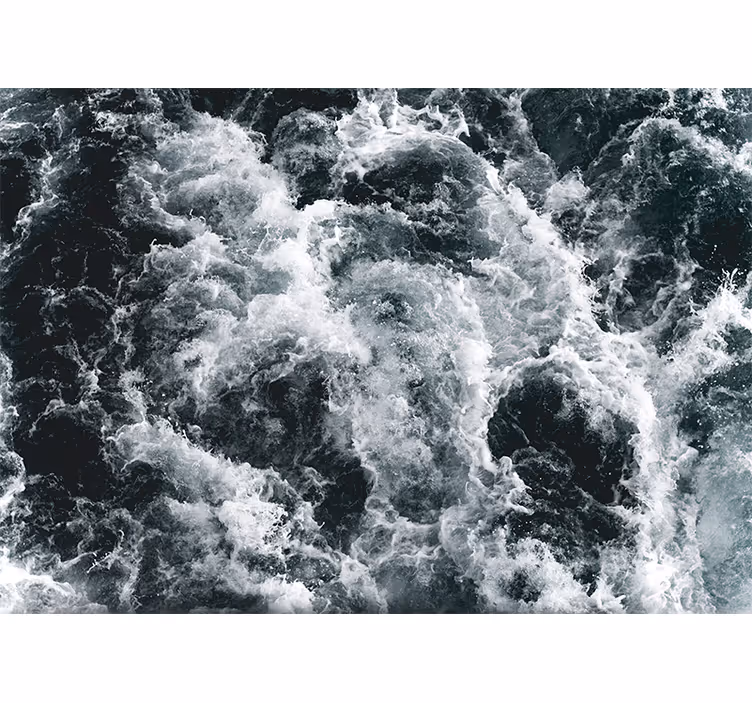Sea wall mural churning ocean waves - TenStickers