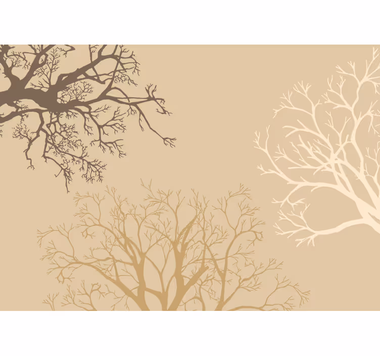 Elegant Branch Silhouettes trees wall mural - TenStickers