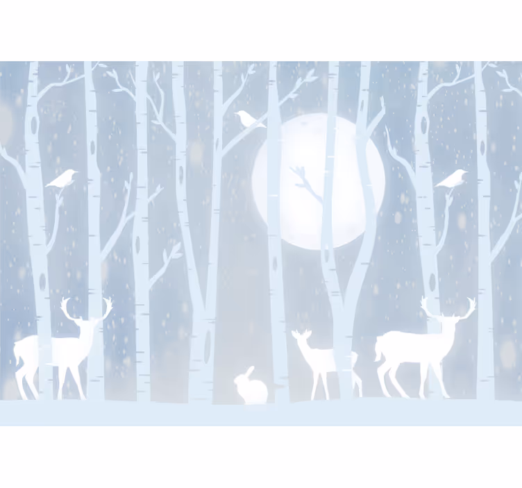 Childrens bedroom wall mural deer and moon - TenStickers