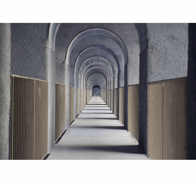 Endless archway perspective 3d mural wallpaper - TenStickers