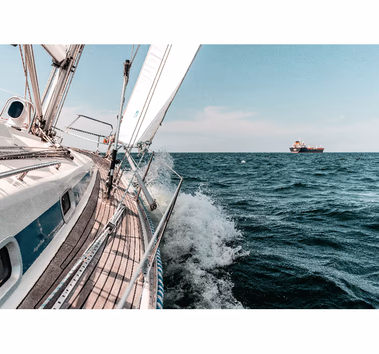 Sea wall mural sailing adventure - TenStickers