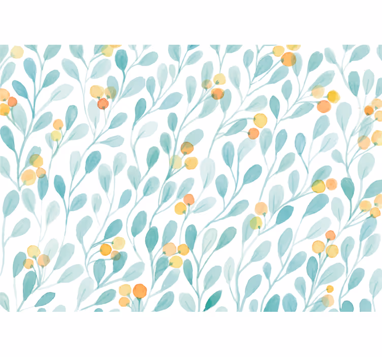 Flowers wall mural botanical leaf design - TenStickers