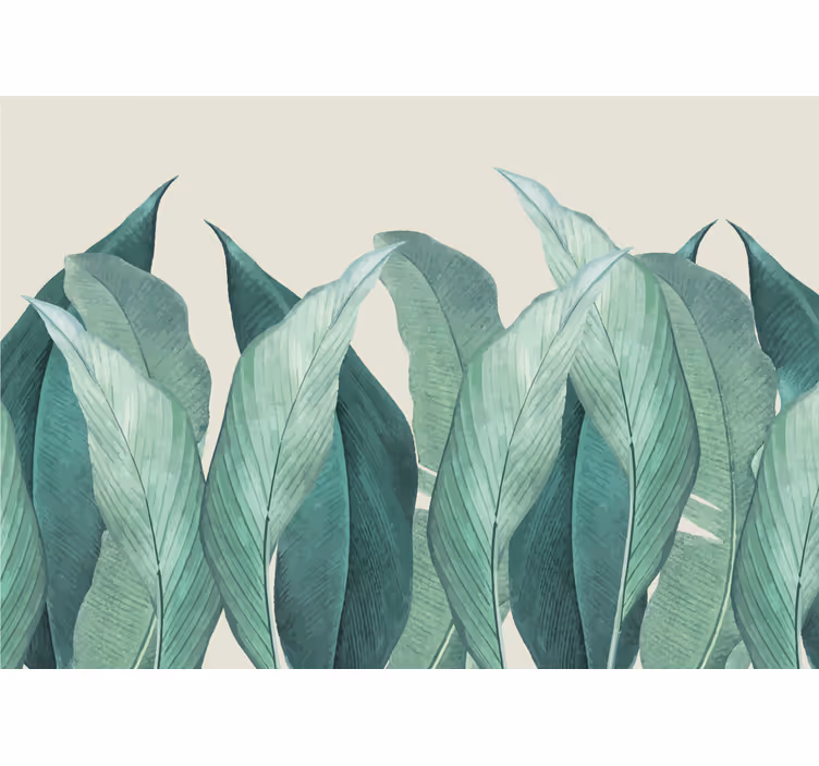 Nature wall mural lush leaf design - TenStickers