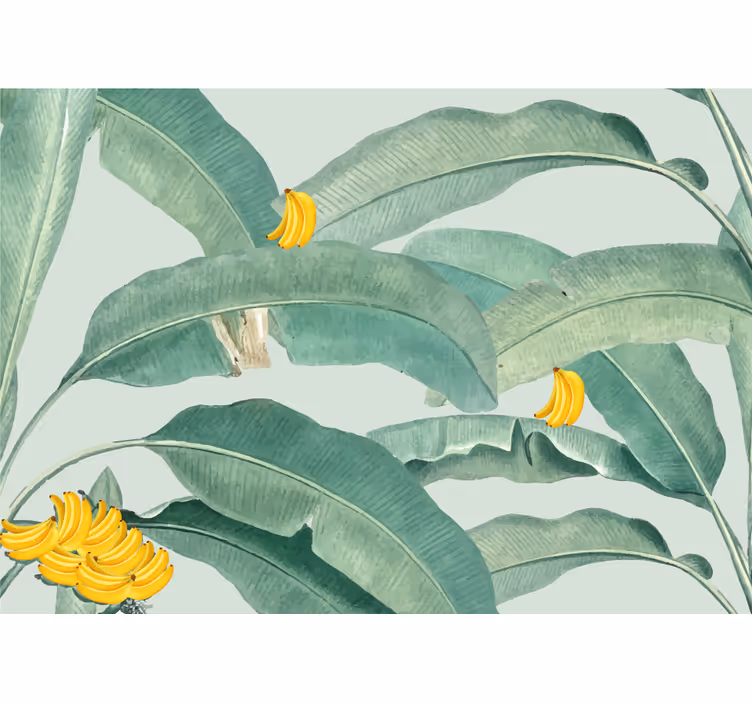 Other flowers wall mural tropical banana foliage - TenStickers