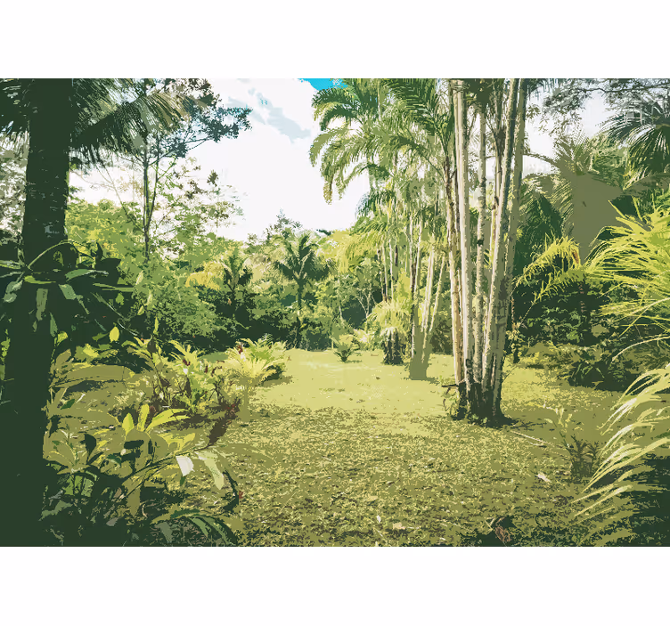 Wall mural jungle lush tropical scenery - TenStickers