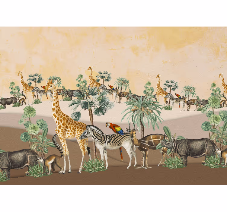 Africa wall mural safari wildlife landscape - TenStickers