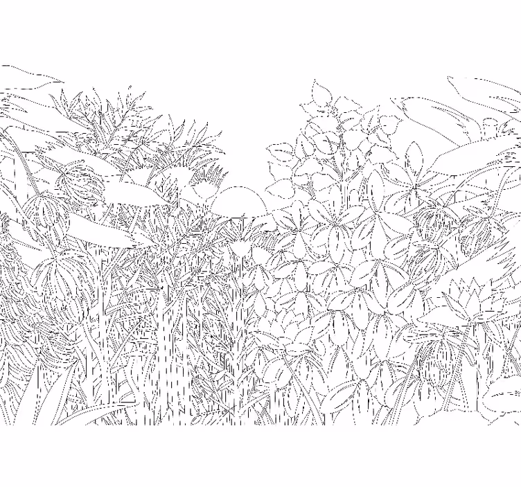 Flowers wall mural floral nature design - TenStickers