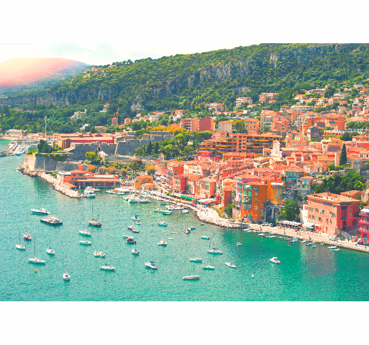 Wall mural city seaside village view - TenStickers