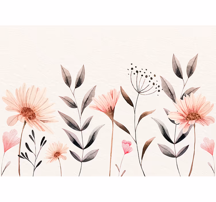 Delicate beige arrangement flowers wall mural - TenStickers
