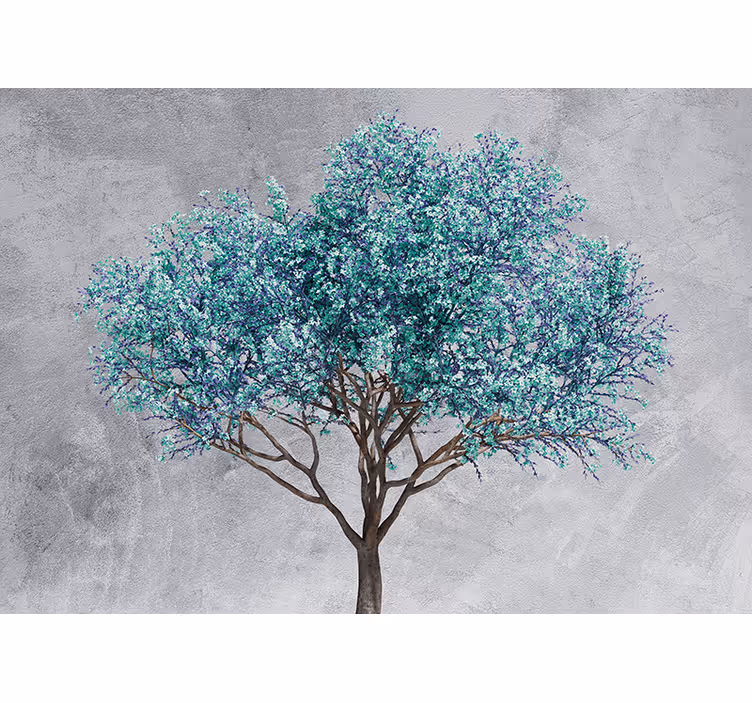 Trees wall mural stylized leafy tree - TenStickers