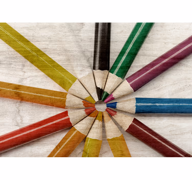 Wall mural text colorful pencil display - TenStickers