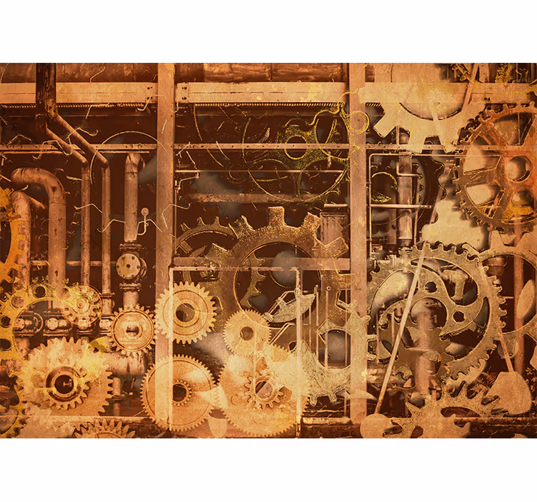 Other wall mural pattern industrial gear design - TenStickers