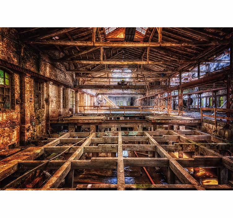 Wall mural city abandoned industrial area - TenStickers