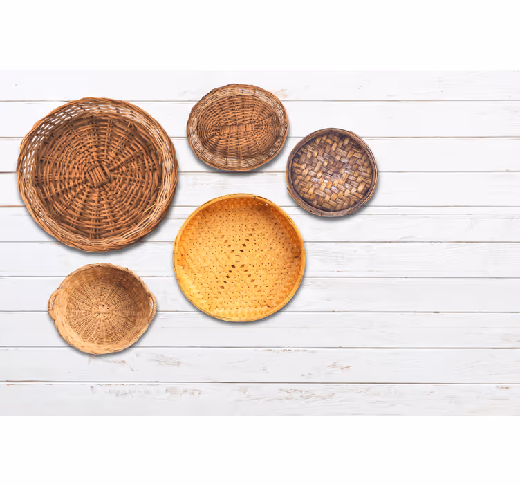 Other wall mural pattern woven basket design - TenStickers