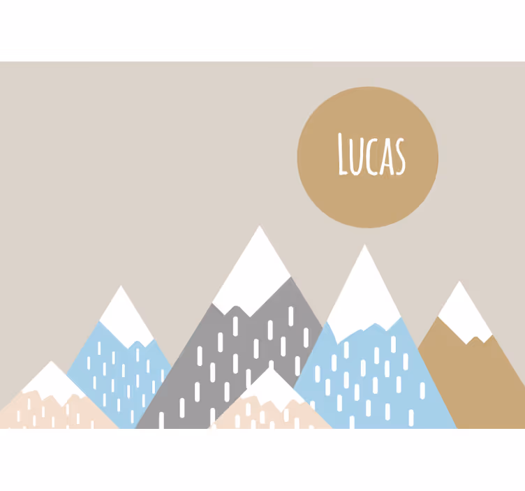 Childrens bedroom wall mural mountain peaks - TenStickers