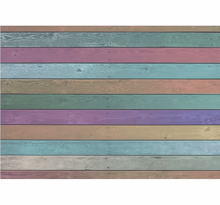 Rainbow Planks Dark Shades wall mural wood - TenStickers