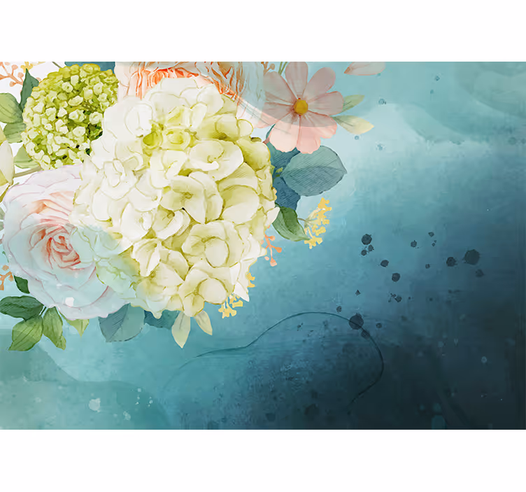 Flowers wall mural floral bouquet design - TenStickers