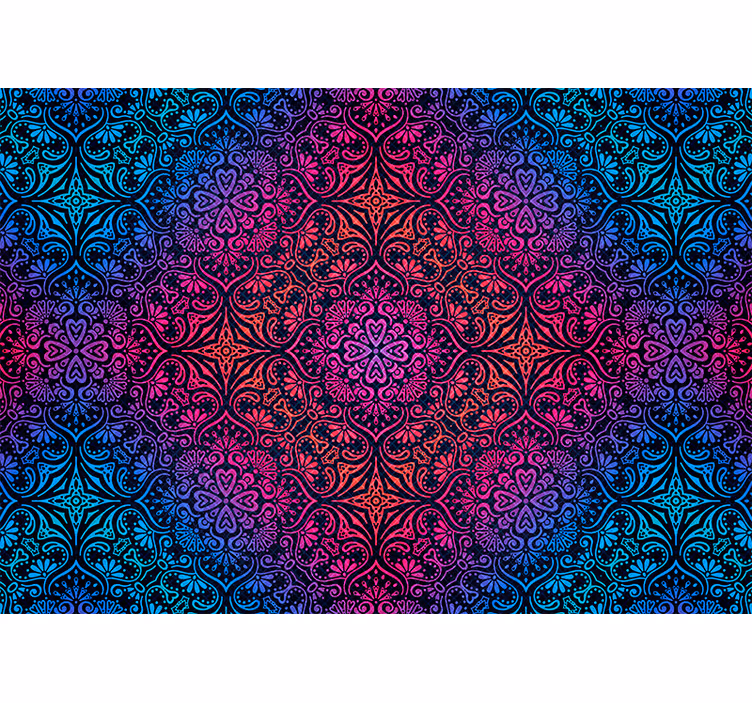 Mandala wall mural with intricate circular designs - TenStickers