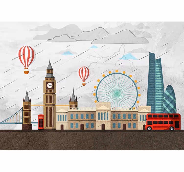 London wall mural london skyline journey - TenStickers