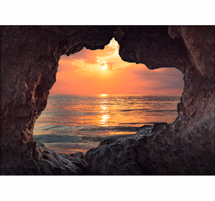 Landscape wall mural sea sunset view - TenStickers