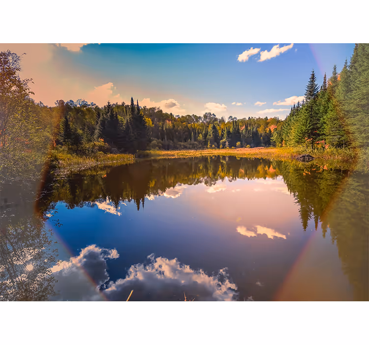 Landscape wall mural tranquil water reflection - TenStickers
