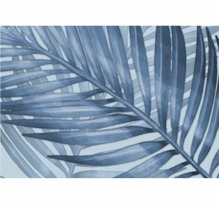 blue tropical leaf Bathroom Murals - TenStickers