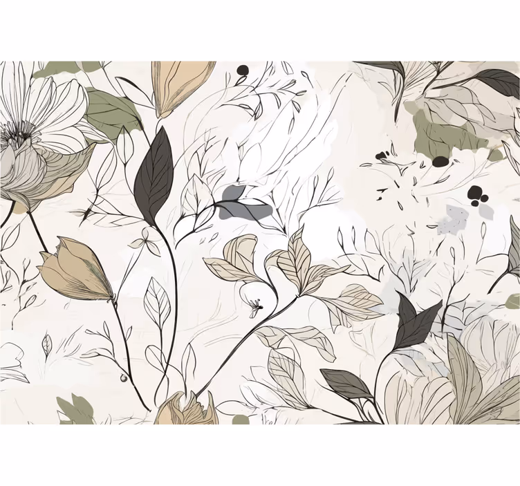 draw flowers Bathroom Murals - TenStickers