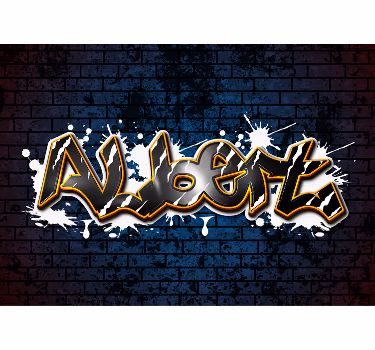 brick wall with name murals for teenage bedrooms - TenStickers