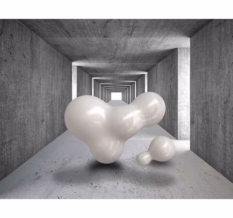 3D Conceptual Shapes abstract mural wallpaper - TenStickers