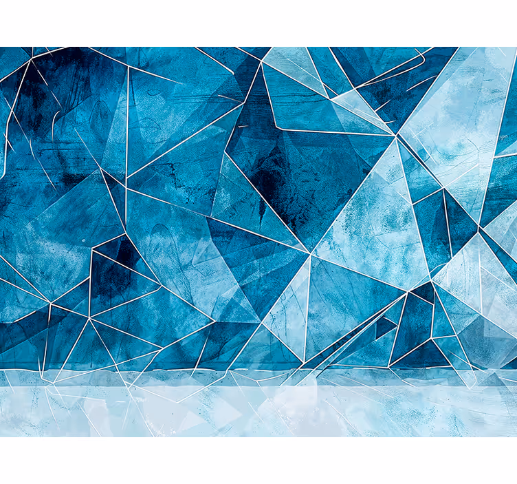 Fractured blue wall mural pattern - TenStickers