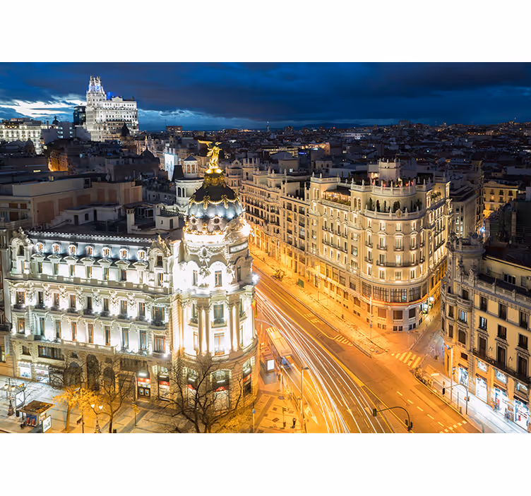 Wall mural madrid madrid night view - TenStickers