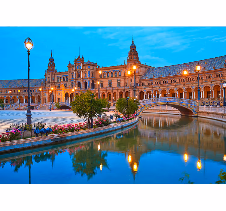 Spanish Plaza Night other wall mural city - TenStickers