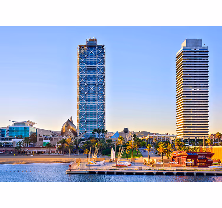 Coastal View wall mural barcelona - TenStickers