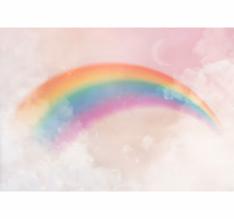Rainbow clouds and bobbles Kids wall Murals - TenStickers