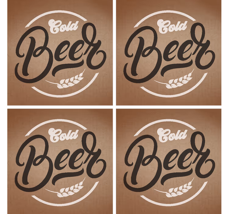 Beer mats stylish cold beer typography - TenStickers