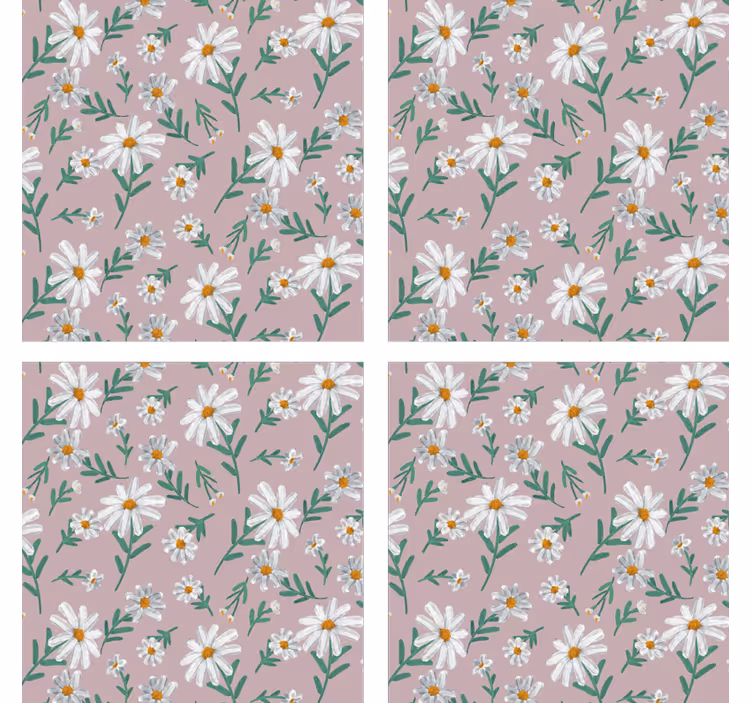 Texture coaster with floral pattern background - TenStickers